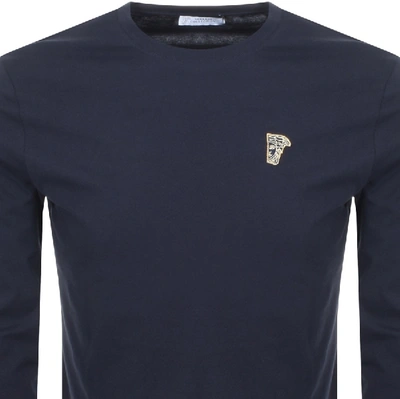 Shop Versace Long Sleeved T Shirt Navy