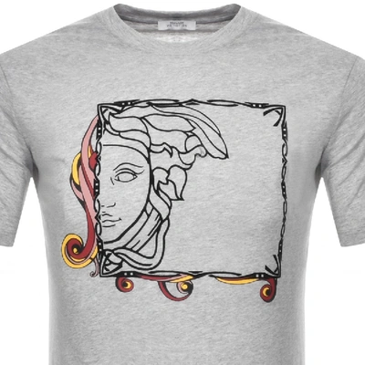 Shop Versace Medusa Logo T Shirt Grey