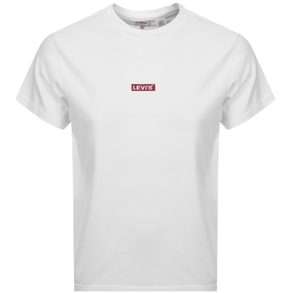 levis white shirt with red logo