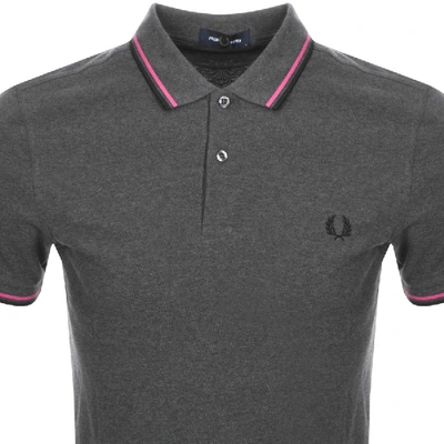 Shop Fred Perry Twin Tipped Polo T Shirt Grey