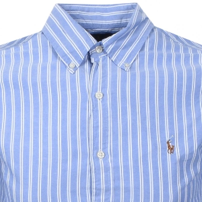 Shop Ralph Lauren Long Sleeved Stripe Shirt Blue