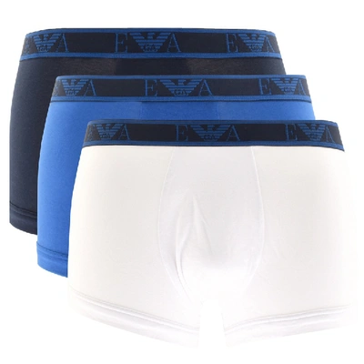 Shop Armani Collezioni Emporio Armani Underwear 3 Pack Boxers In Blue