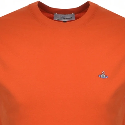 Shop Vivienne Westwood Small Orb Logo T Shirt Orange