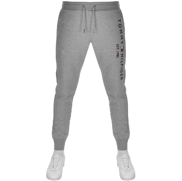 tommy hilfiger logo jogging bottoms grey