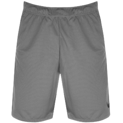 Shop Nike Training Logo Shorts Grey