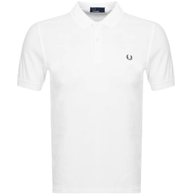Shop Fred Perry Slim Fit Polo T Shirt White