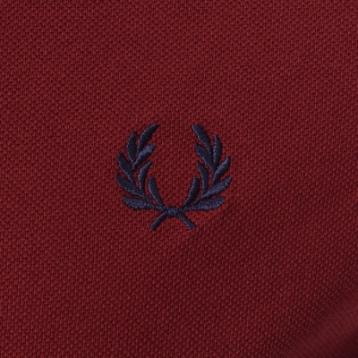 Shop Fred Perry Twin Tipped Polo T Shirt Burgundy In Burgandy