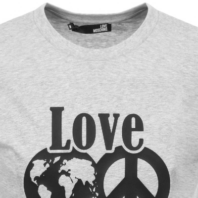 Shop Moschino Love  Logo T Shirt Grey