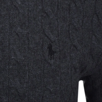 Shop Ralph Lauren Cable Knit Jumper Grey