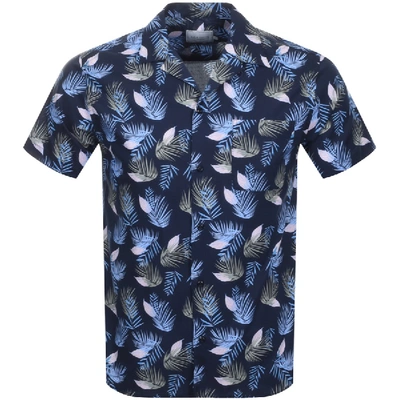Shop Les Deux Short Sleeved Polynesia Shirt Navy