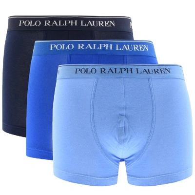 Shop Ralph Lauren Underwear 3 Pack Boxer Shorts In Blue
