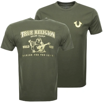 Shop True Religion Metallic Buddha T Shirt Green