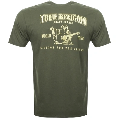 Shop True Religion Metallic Buddha T Shirt Green