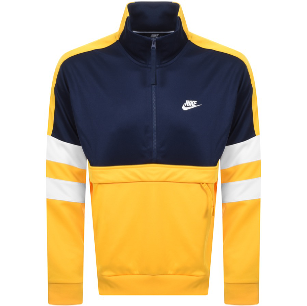 yellow nike half zip