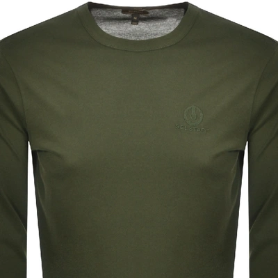 Shop Belstaff Long Sleeved Logo T Shirt Green