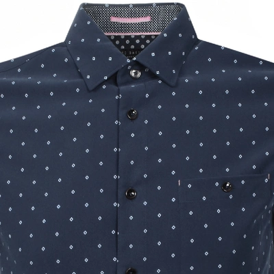 Shop Ted Baker Short Sleeved Bronze Shirt Navy