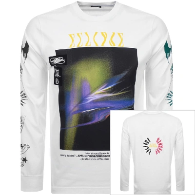 Shop Diesel Long Sleeved T Just A3 Logo T Shirt White