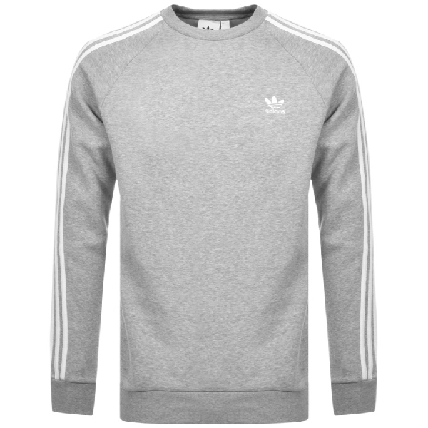 adidas 3 stripe sweatshirt grey
