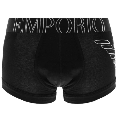 Shop Armani Collezioni Emporio Armani Underwear Eagle Trunks Black