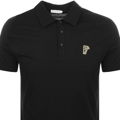 Shop Versace Medusa Polo T Shirt Black