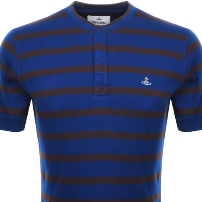Shop Vivienne Westwood Pique Stripe T Shirt Blue