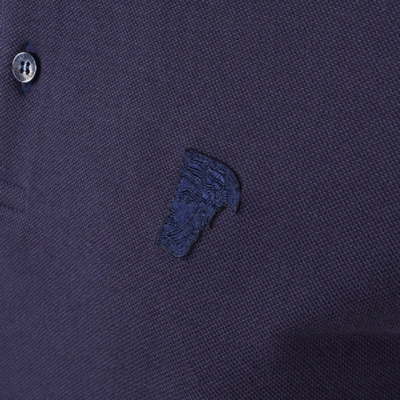 Shop Versace Short Sleeved Polo Tshirt Blue