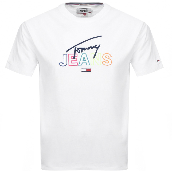 tommy jeans white crew neck