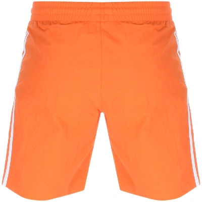 Shop Adidas Originals 3 Stripes Swim Shorts Orange