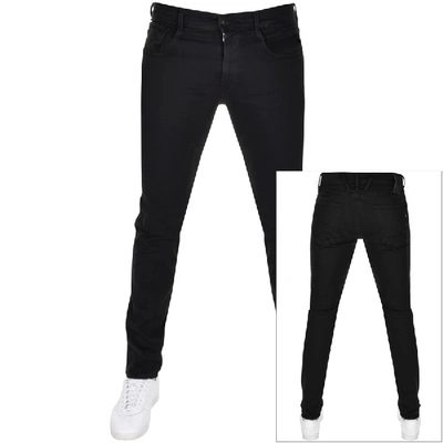 Shop Replay Anbass Hyperflex Jeans Black