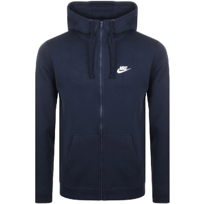 Shop Nike Full Zip Club Hoodie Navy