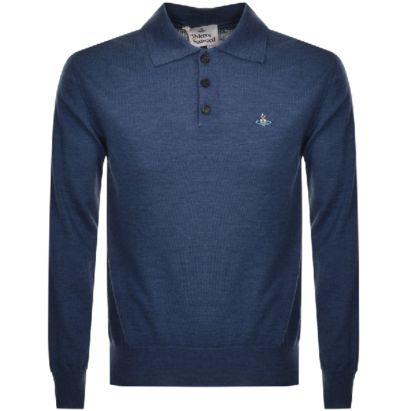Vivienne Westwood Long Sleeved Polo T Shirt Blue | ModeSens