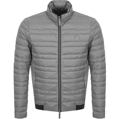 Shop Armani Exchange Quilted Down Jacket Grey