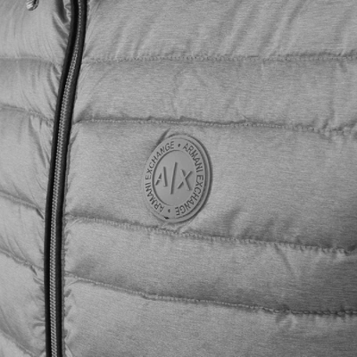 Shop Armani Exchange Quilted Down Jacket Grey