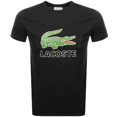 Shop Lacoste Crew Neck Logo T Shirt Black
