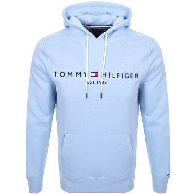 Tommy Hilfiger Logo Hoodie Blue | ModeSens