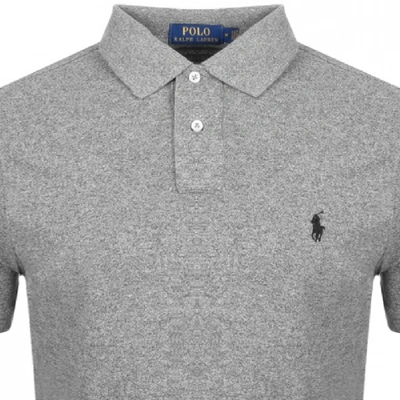 Shop Ralph Lauren Custom Slim Fit Polo T Shirt Grey