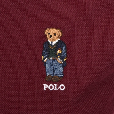Shop Ralph Lauren Bear Polo T Shirt Burgundy In Burgandy