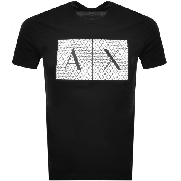 armani exchange crew neck logo t shirt black