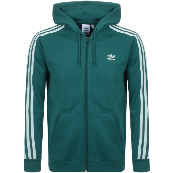 adidas originals hoodie with shoulder 3 stripes green