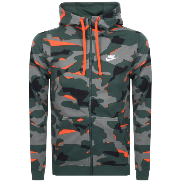 nike camo hoodie green