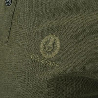 Shop Belstaff Short Sleeved Polo T Shirt Green