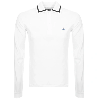 Shop Vivienne Westwood Long Sleeve Polo T Shirt White