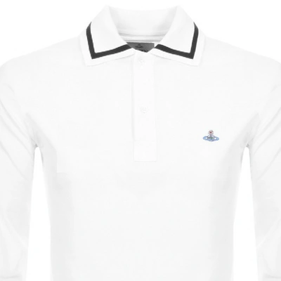 Shop Vivienne Westwood Long Sleeve Polo T Shirt White