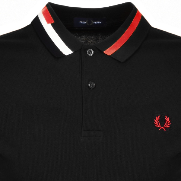 Fred Perry Abstract Collar Polo T Shirt Black | ModeSens