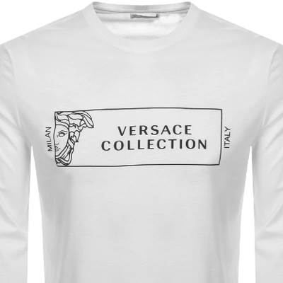 Shop Versace Long Sleeved T Shirt White
