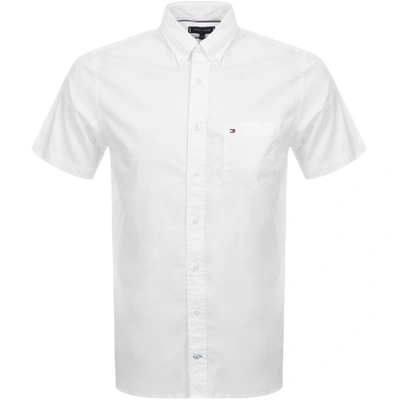Shop Tommy Hilfiger Short Sleeved Poplin Shirt White