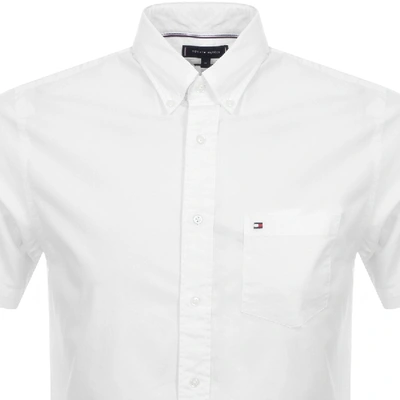 Shop Tommy Hilfiger Short Sleeved Poplin Shirt White