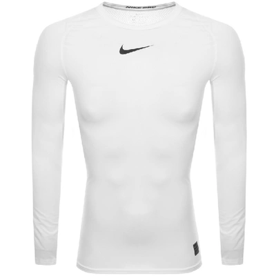 Shop Nike Training Compression Logo T Shirt White