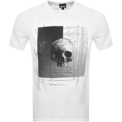 Shop Just Cavalli Skull Logo T Shirt White