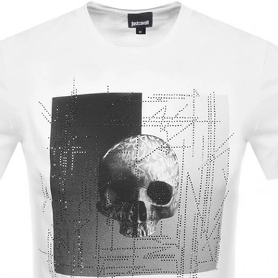Shop Just Cavalli Skull Logo T Shirt White